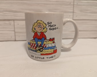 In Stitches McCall Novelty Coffee Mug So Much Fabric So Little Time Sewing Quilting Crafting Gift