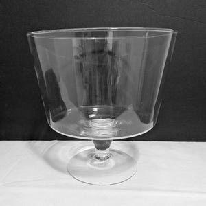 Lg Trifle Pedestal Dish Bowl Clear Blown Glass Dessert Server
