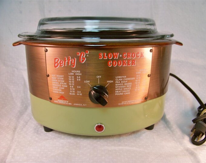 Vintage Betty G Copper & Avocado Green Slow Crock Cooker Etsy