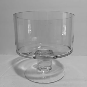 Trifle Pedestal Dish Bowl Clear Blown Glass Not Huge Just Right Family Size