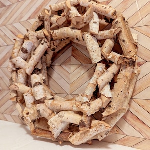 NAtural Wood Wreath Lg Birch Twigs Well Made Interesting for Wall or Centerpiece