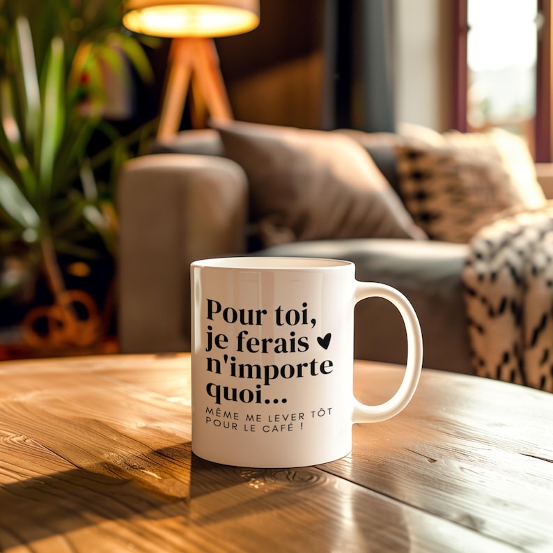 Personalized coffee mug - Custom mug with name or message - Original gift mug for men and women - Customizable text - Gift idea image 6