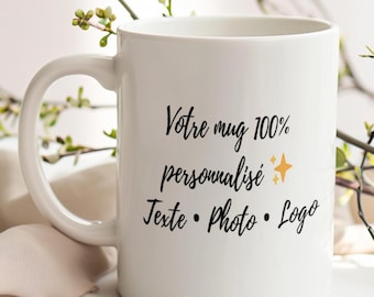 Tasse à café personnalisée - Mug personnalisé avec prénom ou message – Tasse cadeau original femme homme  – Texte au choix – Idée cadeau