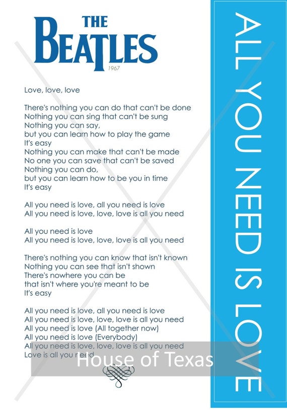 The Beatles – All You Need Is Love Lyrics