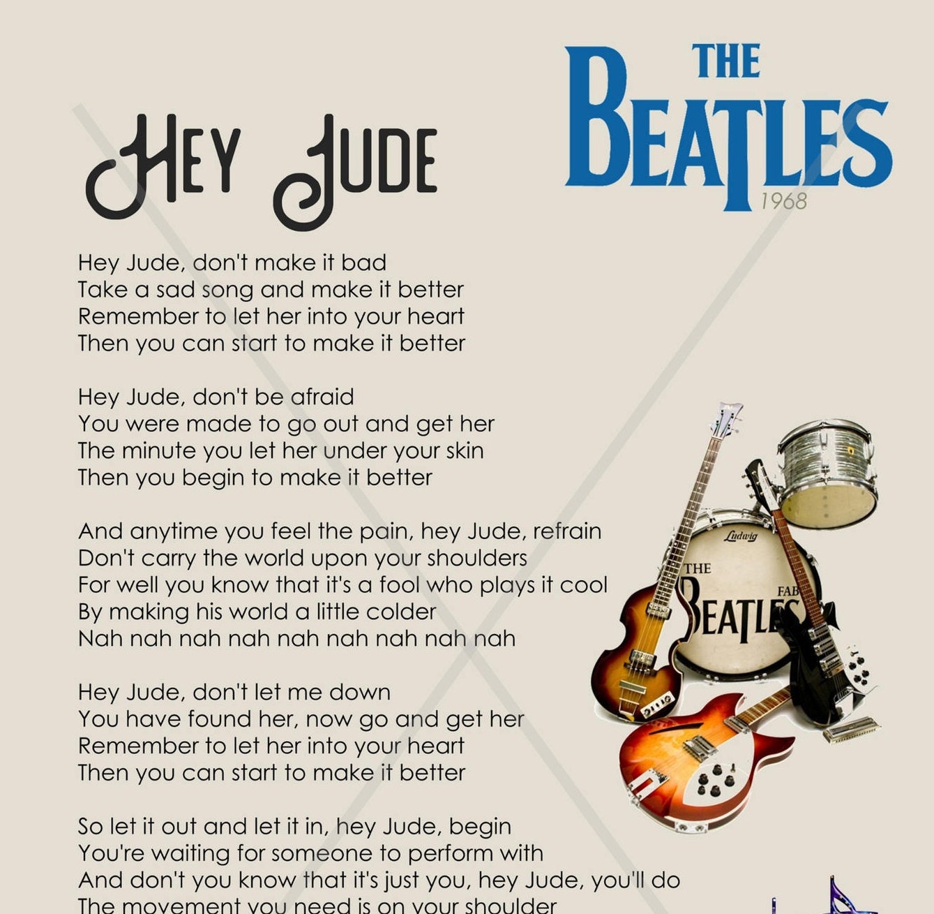 Beatles hey jude lyrics