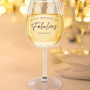 Custom 50th Birthday Wine Glass Gift Custom Birthday Gift Happy 50th Birthday Drink Glasses Gift 50 Birthday Wine Glass Personalized Gift