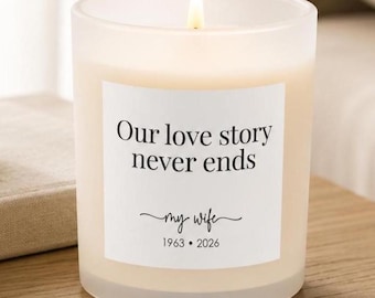 Loss Of Wife Memorial Candle Personalized Sympathy Gift In Loving Memory Candle Condolence Gift