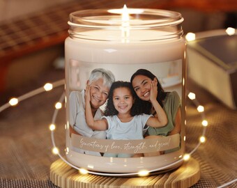 Custom Photo Candle Family Keepsake Photo Gift Personalized Candle Mom Gift Scented Candle Grandma Gift Memorial Candle Remembrance Gift