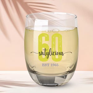 60th Birthday Custom Wine Glass Sixtylicious Wine Cup Birthday T 
