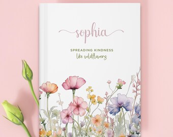 Custom Notebook Friend Gift Personalized Name Journal Flower Gift Notebook Birthday Gift For Mom Custom Journal Grandma Gift Custom Bff Gift