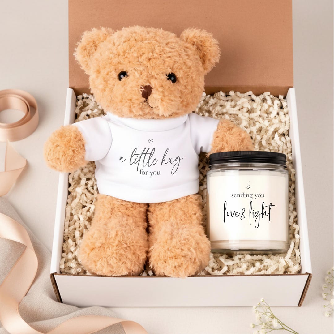 Personalized Thinking of You Gift Box Teddy Bear With Candle Set Loss ...