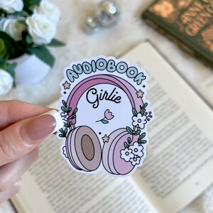 Audiobook Girlie Sticker | Cute Bookish Merch | Accessories | Kindle Sticker | Book Lover Stickers Gift | E-Reader Sticker