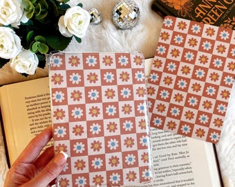 Retro Floral Kindle Insert | Linen Cardstock E-Reader Accessory