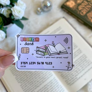 Bookish Bankkarten-Aufkleber | Süßer Bücherwurm Merch | Zubehör | Kindle Sticker | Buch Liebhaber Aufkleber Geschenk | E-Reader Aufkleber