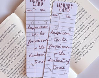 Magical World Inspired Quote Bookmark | Book Lovers Present | Bookish Bookworm Gift Merch
