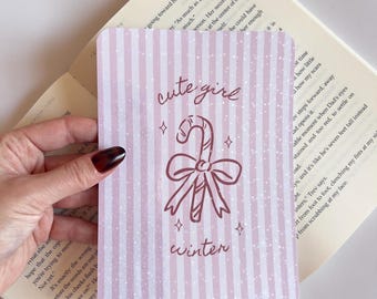 Cute Girl Winter Coquette Holographic Kindle Insert | E-Readers Case | Book Lover Gifts | Bookish Accessory