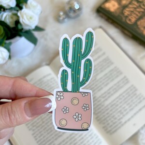 Kaktus Pflanze Aufkleber | Süßer Bücherwurm Merch | Zubehör | Kindle Sticker | Buch Liebhaber Aufkleber Geschenk | E-Reader Aufkleber
