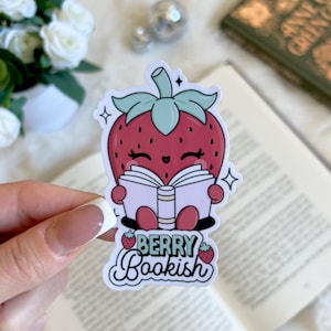 Beere Bücherwurm Sticker | Süßer Bücherwurm Merch | Zubehör | Kindle Sticker | Buch Liebhaber Aufkleber Geschenk | E-Reader Aufkleber