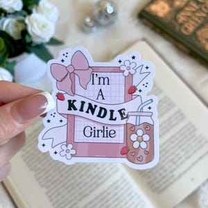 Ich bin ein Kindle Girlie Aufkleber | Süßer Bücherwurm Merch | Zubehör | Kindle Sticker | Buch Liebhaber Aufkleber Geschenk | E-Reader Aufkleber