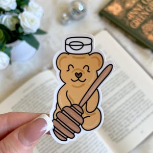 Honig Bär Aufkleber | Süßer Bücherwurm Merch | Zubehör | Kindle Sticker | Buch Liebhaber Aufkleber Geschenk | E-Reader Aufkleber