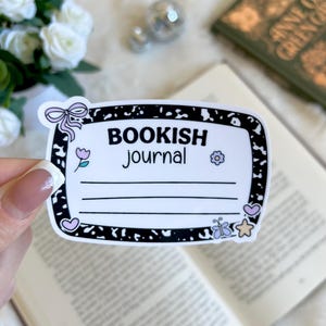 Bookish Journal Label Sticker | Cute Bookish Merch | Accessories | Kindle Sticker | Book Lover Stickers Gift | E-Reader Sticker