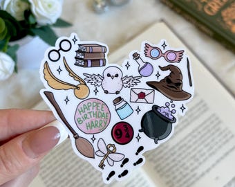 Pegatina de corazón mágico / Calcomanía de vinilo para amantes de los libros