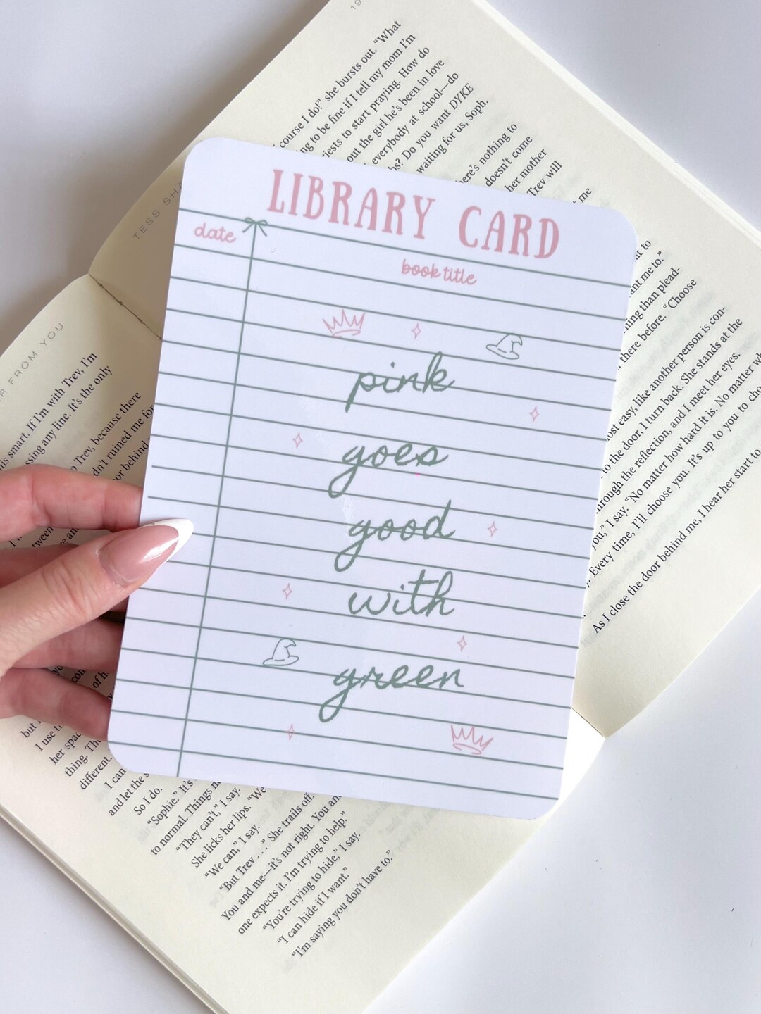 Pink Goes Good With Green Library Card Kindle Case Insert | Clear E ...