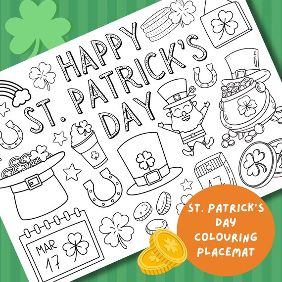 St. Patrick's Day Coloring Page: Kids Activity Printable (PDF)