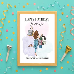 regalo di stampa personalizzato, regalo di compleanno per donna, regalo unico per la mamma, download digitale, poster di compleanno con nome, idea regalo in denaro per lei