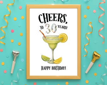 "Personalisierte Geburtstags-Cocktail-Geldgeschenk-Poster: ""Geldhalter"" zum Ausdrucken (Digitaler Download))"