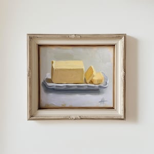 Butter Painting, Country Kitchen, Original Still Life by Hannah Cheo | Unframed Print