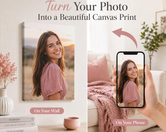 Personalised Photo Canvas Print | Custom Portrait from Your Phone | Vertical Canvas | Family, Wedding, Baby, Pet Gift | UK Made