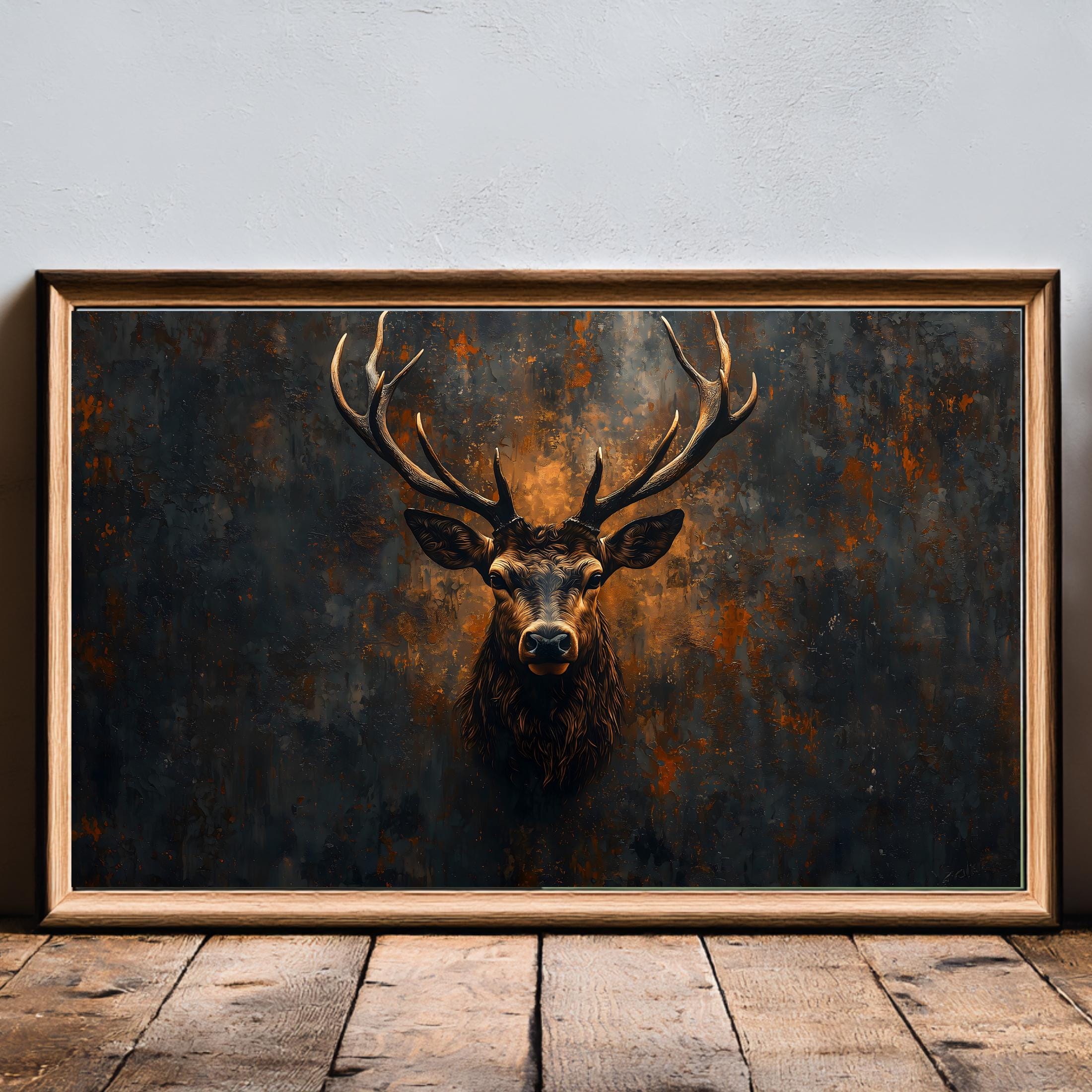 Rustic Wildlife Wall Art | Stag Print | Lodge Decor Print | Woodland ...