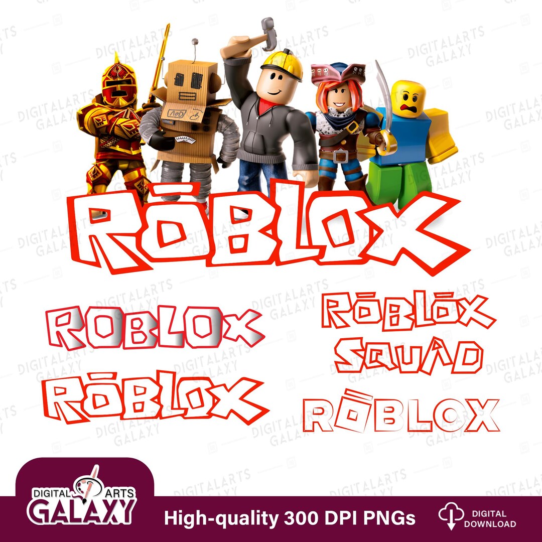Robloxx PNG Bundle, Gaming PNG Clipart, Font Bundle, Robloxx Digital