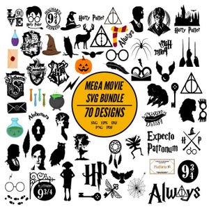 Wizard School SVG Bundle: Magic Wand, Houses, Clipart (Digital Download)