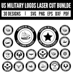 US Military Logo SVG Bundle: Laser Engraving, Vinyl Cutting (Digital Download)