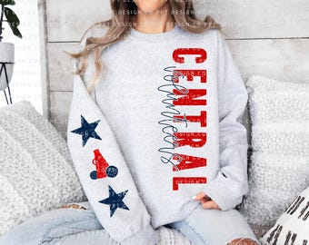 CUSTOMIZABLE Vertical CHEER Mascot Design PLUS Sleeve Spirit Wear, School Spirit png