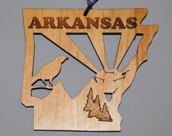 Arkansas Wood State Ornament