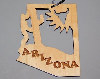 Arizona Wood State Ornament