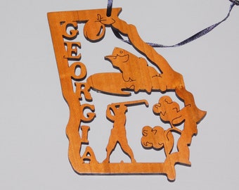 Georgia Wood State Ornament