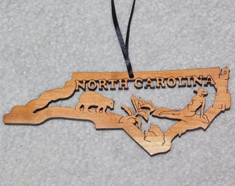North Carolina Wood State Ornament