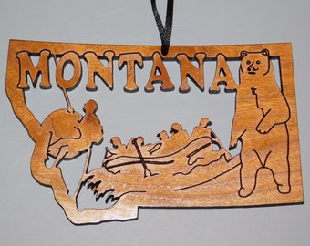 Montana Wood State Ornament