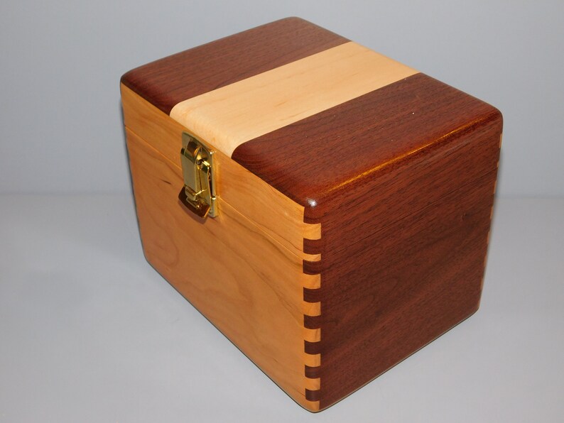 Large Wood Recipe Box for 5x7 Cards Etsy