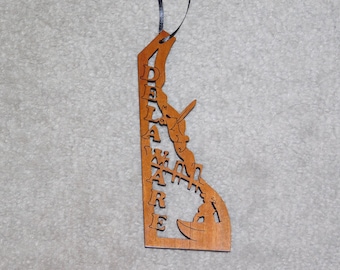 Delaware Wood State Ornament