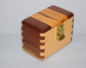 Small Wood Box - Business Cards - Walnut & Maple