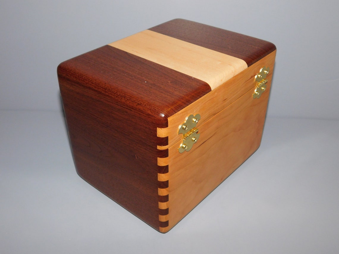 Large Wood Recipe Box for 5x7 Cards Etsy