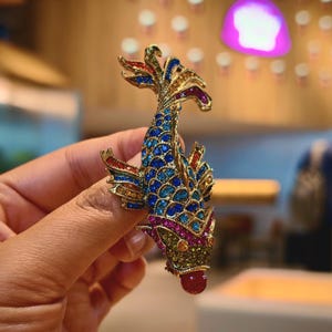 Swarovski Fish Brooch - Etsy