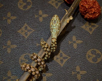 Gioielli artigianali italiani con catena a sonagli e motivo serpente a sonagli / Bracciale e collana convertibili