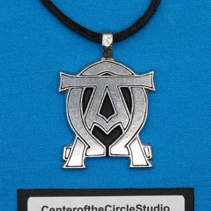 Alpha Omega Silver Pewter Necklace: (Handmade, Choice of cording)