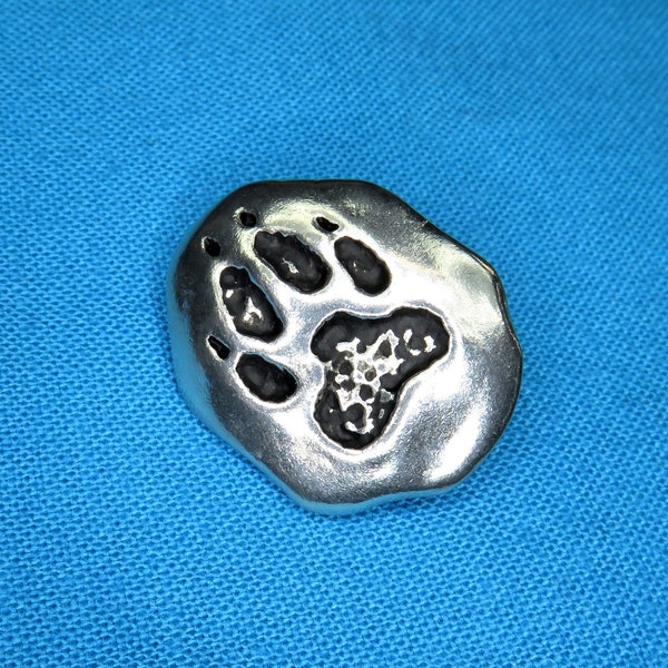 small Wolf Track Button, 7/8"